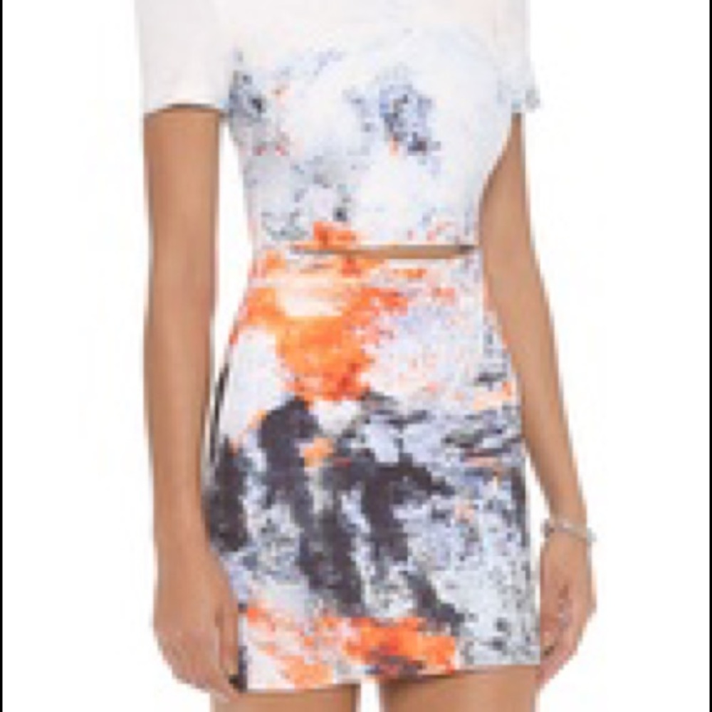 Bec & Bridge size 6 white abstract dress
